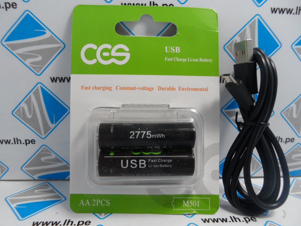 CES M502 AA           Batería Recargable M502 1.5V, AA, Micro USB Fast Charge Li-ion